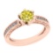 1.16 Ctw I2/I3 Treated Fancy Yellow And White Diamond 14K Rose Gold Filigree Engagement Ring