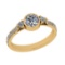 0.90 Ctw SI2/I1 Diamond Style Prong & Bezel Set 14K Yellow Gold Ring