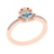 0.32 Ctw I2/I3 Blue Topaz And Diamond Style December Birthstones 14K Rose Gold Ring