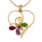 1.03 Ctw I2/I3 Multi Stone 10K Yellow Gold butterfly Necklace