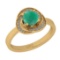 1.10 Ctw I2/I3 Emerald And Diamond 14K Yellow Gold Ring