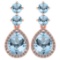 5.25 Ctw SI2/I1 Aquamarine And Diamond 14K Rose Gold Dangling Earrings