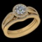 1.02 Ctw VS/SI1 Diamond 10K Yellow Gold Engagement Halo Set Ring