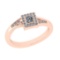 0.35 Ctw SI2/I1 Diamond Style Bezel Set 14K Rose Gold Bypass Engagement Halo Ring