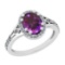 2.80 Ctw SI2/I1 Amethyst And Diamond 10K White Gold Engagement Halo Ring