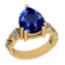 7.83 Ctw SI2/I1 Tanzanite And Diamond 14K Yellow Gold Engagement Ring