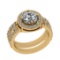 2.45 Ctw VS/SI1 Diamond 14K Yellow Gold Engagement Halo Ring