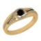0.75 Ctw I2/I3 Treated fancy Black And White Diamond 14K Yellow Gold Engagement Ring