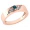 0.19 Ctw Treated Fancy Blue Diamond 18K Rose Gold Halo Ring