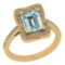 2.55 Ctw SI2/I1 Aquamarine And Diamond 14k Yellow Gold Ring
