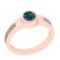 0.75 Ctw I2/I3 Treated Fancy Blue And White Diamond 14K Rose Gold Ring