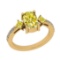 2.46 Ctw I2/I3 Treated fancy Yellow And White Diamond 14K Yellow Gold three Stone Ring