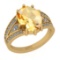5.40 Ctw SI2/I1 Citrine And Diamond 10K Yellow Gold Engagement Ring