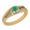 0.75 Ctw SI2/I1 Emerald And Diamond 14K Yellow Gold Engagement Ring