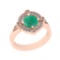 1.47 Ctw SI2/I1 Emerald And Diamond 14K Rose Gold Engagement Ring