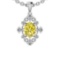 0.95 Ctw Certified Fancy Yellow And White Diamond 14K White Gold Pendant