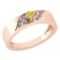 0.19 Ctw Treated Fancy Yellow Diamond 18K Rose Gold Halo Ring