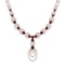 23.55 Ctw SI2/I1 Garnet And Diamond 14K Rose Gold Necklace