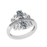 1.63 Ctw VS/SI1 Diamond 14K White Gold Engagement Ring