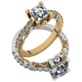1.63 Ctw VS/SI1 Diamond 14K Yellow And White Gold Ring