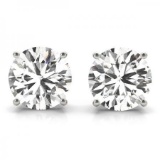 CERTIFIED 0.46 CTW F/SI1 LAB GROWN DIAMOND EARRINGS IN 14K WHITE GOLD