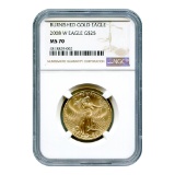 Certified Burnished $25 Gold Eagle 2008-W MS69 NGC