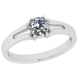 CERTIFIED 1 CTW G/SI2 ROUND (LAB GROWN IGI Certified DIAMOND SOLITAIRE RING ) IN 14K YELLOW GOLD