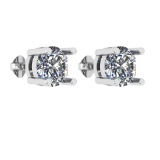 CERTIFIED 1 CTW ROUND G/VS2 DIAMOND (LAB GROWN IGI Certified DIAMOND SOLITAIRE EARRINGS ) IN 14K YEL