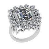 3.10 Ctw VS/SI1 Diamond 14K White Gold Engagement Halo Ring