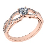 1.22 Ctw VS/SI1 Diamond 14K Rose Gold Infinity Ring