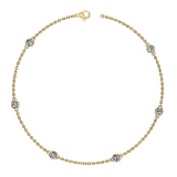 Certified 0.60 Ctw SI2/I1 Diamond 14K Yellow Gold Yard Necklace