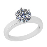 1.50 Ctw VS/SI1 Diamond 14K White Gold solitaire Ring