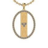 1.67 Ctw SI2/I1 Diamond 14K Yellow Gold MOM Necklace
