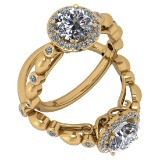 1.50 Ctw VS/SI1 Diamond 14K Yellow Gold Vintage Style Ring