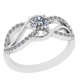 1.10 Ctw SI2/I1 Diamond 14K White Gold Engagement Ring