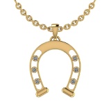 0.10 Ctw SI2/I1 Diamond Style Bezel Set 14K Yellow Gold Necklace
