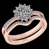 1.16 Ctw VS/SI1 Diamond 10K Rose Gold Anniversary Halo Ring