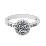 0.70 Ctw VS/SI1 Diamond 14K White Gold Engagement Halo Ring