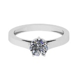 CERTIFIED 1 CTW G/VS1 ROUND (LAB GROWN IGI Certified DIAMOND SOLITAIRE RING ) IN 14K YELLOW GOLD