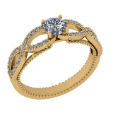 1.22 Ctw VS/SI1 Diamond 14K Yellow Gold Infinity Ring
