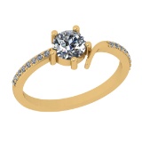 0.60 Ctw VS/SI1 Diamond 14K Yellow Gold Ring