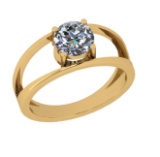 CERTIFIED 1.5 CTW D/VS1 ROUND (LAB GROWN IGI Certified DIAMOND SOLITAIRE RING ) IN 14K YELLOW GOLD