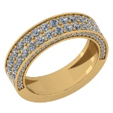 1.31 Ctw VS/SI1 Diamond 14K Yellow Gold Band Ring