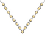 37.75 Ctw SI2/I1 Citrine And Diamond 14K White Gold Necklace