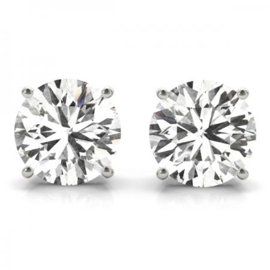 CERTIFIED 0.5 CTW F/VS1 LAB GROWN DIAMOND EARRINGS IN 14K WHITE GOLD