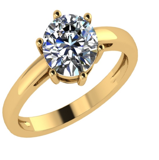 CERTIFIED 2.01 CTW D/VS1 ROUND (LAB GROWN IGI Certified DIAMOND SOLITAIRE RING ) IN 14K YELLOW GOLD