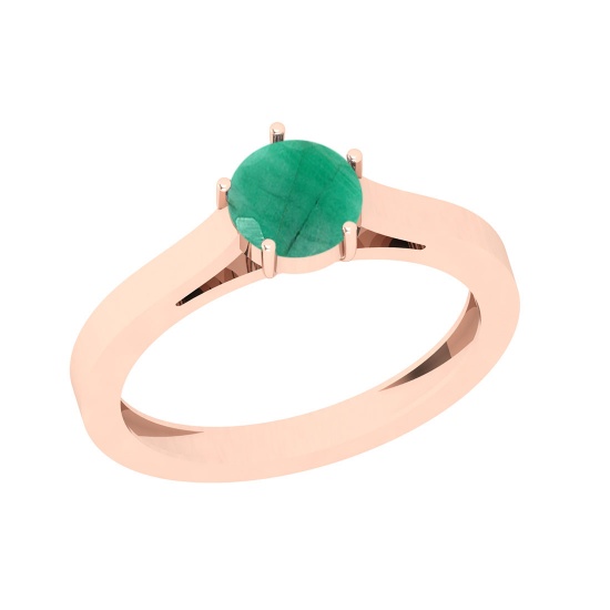 2.00 Ctw Emerald Style Prong Set 14K Rose Gold Solitaire Ring