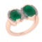 4.82 Ctw SI2/I1 Emerald And Diamond 14K Rose Gold Vintage Style Wedding Ring