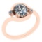 0.55 Ctw VS/SI1 Diamond Style Prong Set 14K Rose Gold Engagement Ring