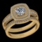 1.70 Ctw VS/SI1 Diamond 10K Yellow Gold Bridal Wedding Two Row Halo Set Ring